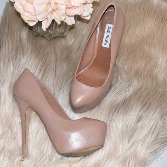 Steve Madden Dejavu Blush Leather Platform Pumps 9 - Picture 5 of 8